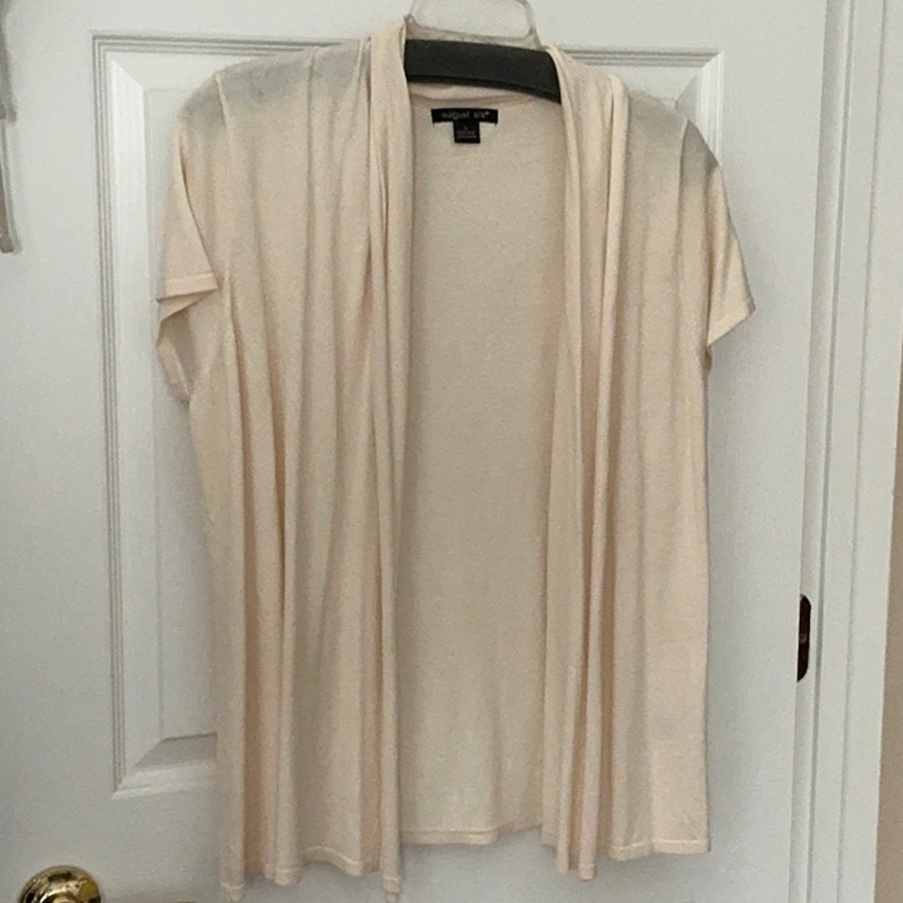 August Silk Cream Open Front Cardigan